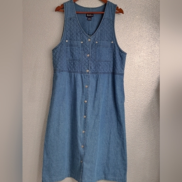 Vintage Blue J. Denim Midi Dress   Size L - Picture 8 of 12
